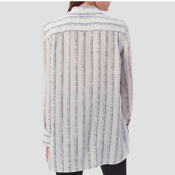 *ISO* Equipment Silk Button-up Shirt, Sheet Music Print, Bradner - Picture 3 of 4